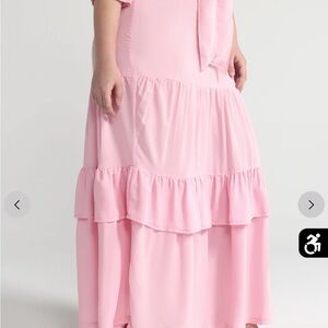 Elegant Pink Ruffle Skirt